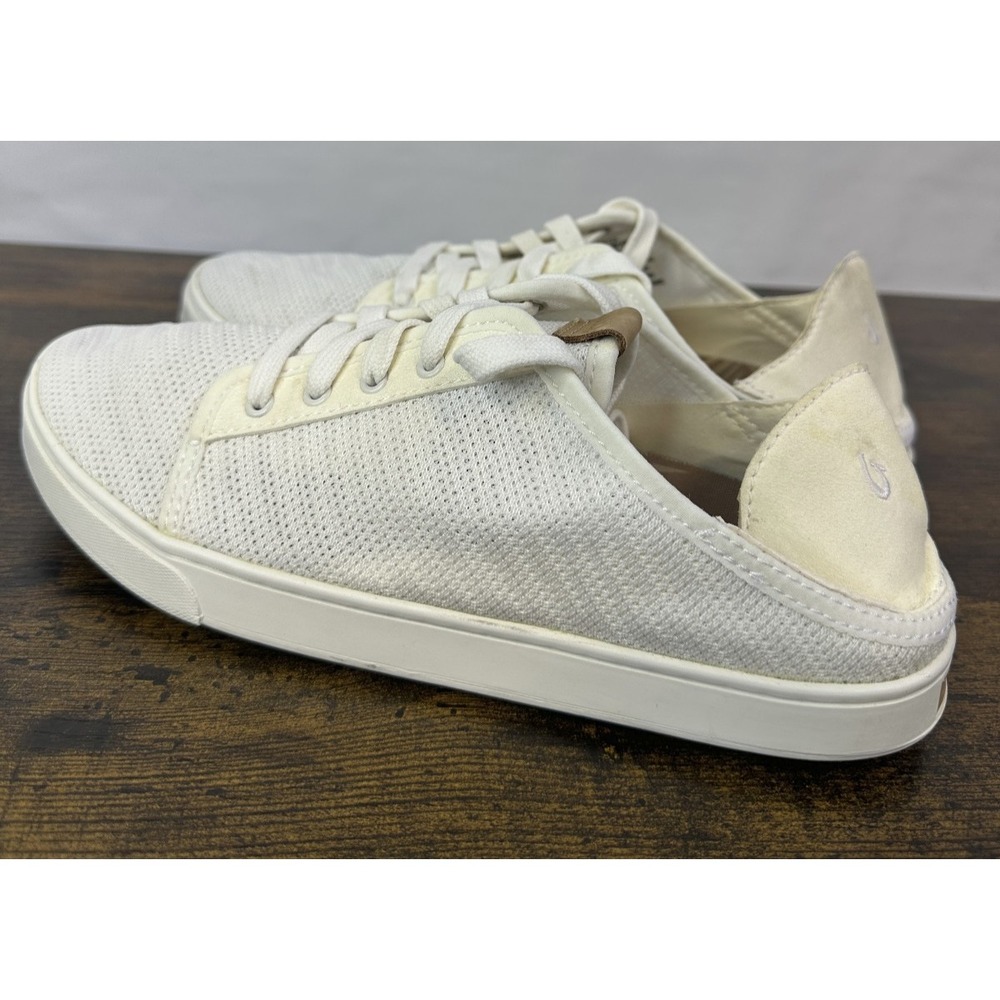Olukai Pehuea Li Convertible Sneaker Lace Up Knit White Shoes Women's Size 9.5 - Picture 5 of 16